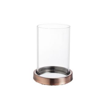 Cosy @ Home Candle Holder Kopfer Glas 12x12x16cm