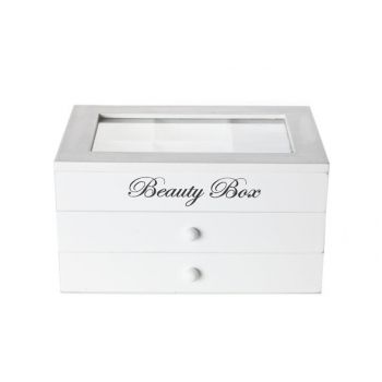 Cosy @ Home Jewelery Box Beauty Wood White 22x16x12