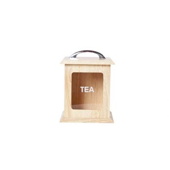 Cosy & Trendy Tea Box With Lid Window  13x13xh17cm