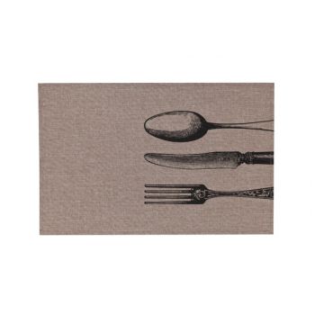 Cosy & Trendy Placemat Poly-linen Brown-printed Black