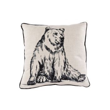 Cosy @ Home Cushion Linen Black Bear 34x34cm