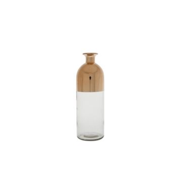 Cosy @ Home Vase Bottle Transp Copper Glass 9x9x27cm