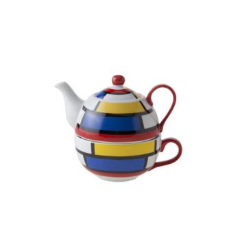 Cosy & Trendy Teapot With Cup D11.5xh14 Mondriaan