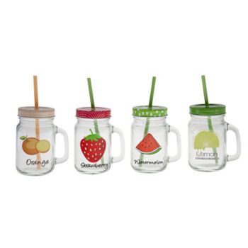 Cosy & Trendy Jar D8xh13cm-45cl With Straw 4 Types