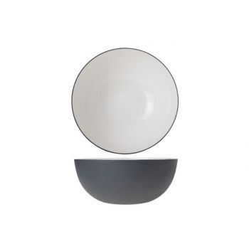 Cosy & Trendy Alu Bowl 25xh11cm  White Enamel Grey