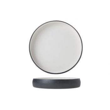 Cosy & Trendy Plate Alu 25cm White Enamel Grey Grahit