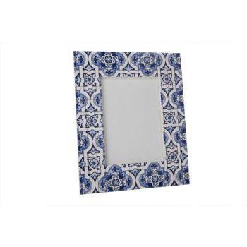 Cosy @ Home Photo Frame Delft Wood Wh Blue 23x1x28