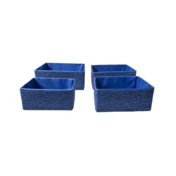 Cosy @ Home Summer Blue Baskets Set4 Rect