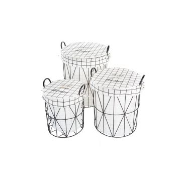 Cosy @ Home Linen Basket Set3 Round Frame With Cloth