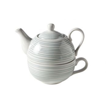 Cosy & Trendy Teapot With Cup D11xh14cm Green Lines