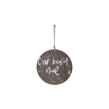 Cosy @ Home Hanging Ornament Grau Holz D15 Glitter