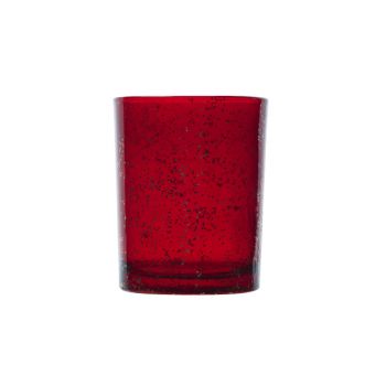 Cosy @ Home Teelichthalter Rot Rund Glas 0x10xh12,5