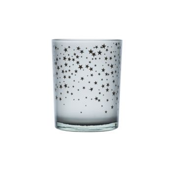 Cosy @ Home Teelichthalter Grau Rund Glas B10 H12,5