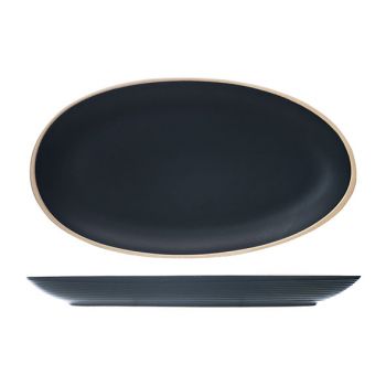 Cosy & Trendy Galloway Black Oval Plate 29.5x16cm