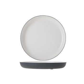 Cosy & Trendy Plate Alu 25cm White Enamel Grey Grahit