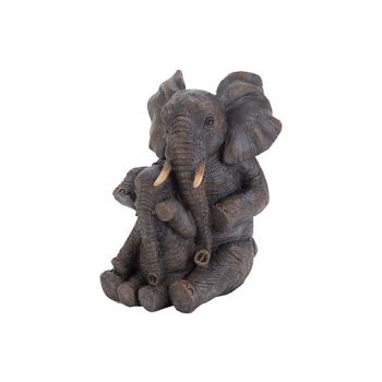 Cosy @ Home Elefant Mit Baby Sitting Braun 14x12,5xh