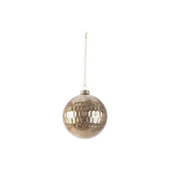 Cosy @ Home Weihnachtskugel Gold Wash Relief Rosa 8x