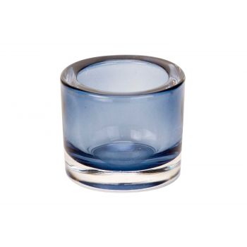 Cosy @ Home Teelichtglas Set12 Transp Blau D7xh6cm