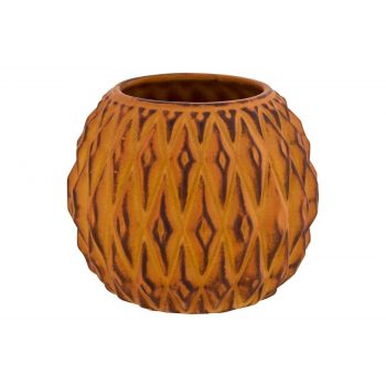 Cosy @ Home Vase Rusty Pattern Rost 14x14xh11cm Stei