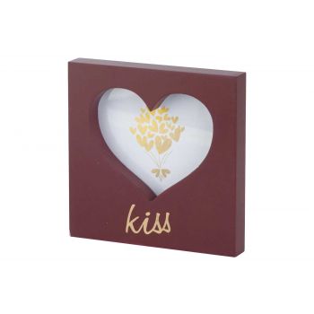 Cosy @ Home Bilderrahm Heart Kiss Bordeaux 15x15xh2c