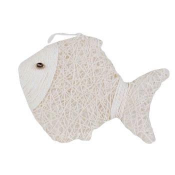 Cosy @ Home Fisch Paper String Weiss 24x6xh18cm