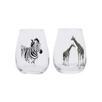 Cosy & Trendy Glass With Picture  Zebra-giraffe