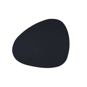 Cosy & Trendy Placemat Semi-leather Black Oval 37x44cm