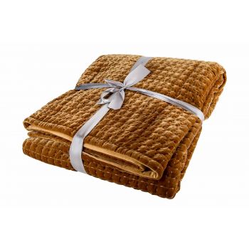 Cosy @ Home Plaid Quilt Camel 160x140cm Polyester