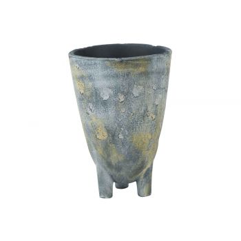 Cosy @ Home Vase On Feet Trevi Grau-grÜn 16x16xh25cm