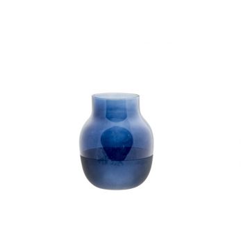 Cosy @ Home Vase Modern Blau 15,5x15,5xh19cm Rund Gl