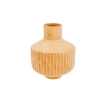Cosy @ Home Vase Pattern Honey Amber 15x15xh18cm Run