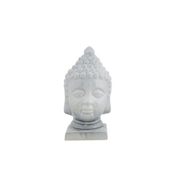 Cosy @ Home Kopf Buddha Soft Grey Glazing Grauxh30cm