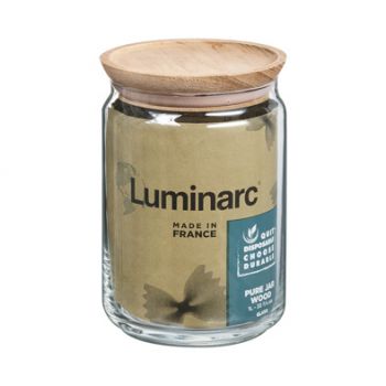 Luminarc Pure Jar  Vorratstopf 1l Wooden Lid 1l
