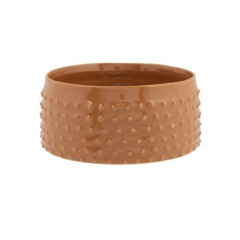 Cosy @ Home Schussel Glazed Embossed Dots Camel 19,8