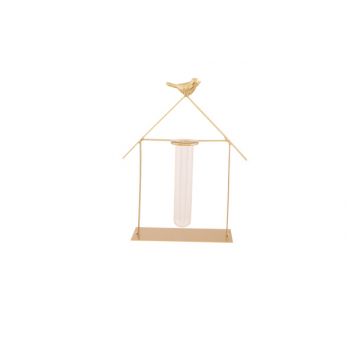 Cosy @ Home Halter House 1x Glass Tube Gold 16,5x7xh