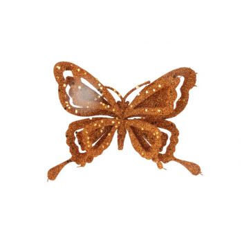 Cosy @ Home Clip Schmetterling Glitter Kupfer 14x2xh