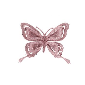 Cosy @ Home Clip Schmetterling Glitter Rosa 14x2xh10