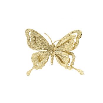 Cosy @ Home Clip Schmetterling Glitter Gold 14x2xh10