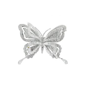 Cosy @ Home Clip Schmetterling Glitter Silber 14x2xh