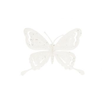 Cosy @ Home Clip Schmetterling Glitter Weiss 14x2xh1