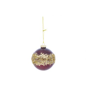 Cosy @ Home Weihnachtskugel Glitter Bordeaux 8x8xh8c