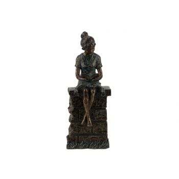 Cosy @ Home Statue Girl Bronze 18,5x16xh45cm Resin