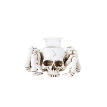 Cosy @ Home Teelichthalter Skull Cream 18x14xh8,5cm