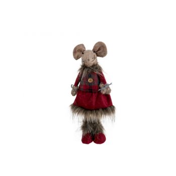 Cosy @ Home Weihnachtsfigur Mouse Girl Bordeaux 14x1