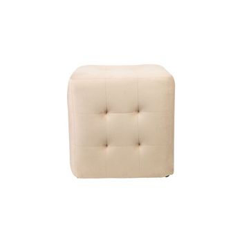 Cosy @ Home Puff Velours Cream 40x40xh40cm Polyester