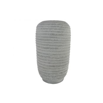 Cosy @ Home Vase Striped Grau 20x20xh32cm Rund Stein