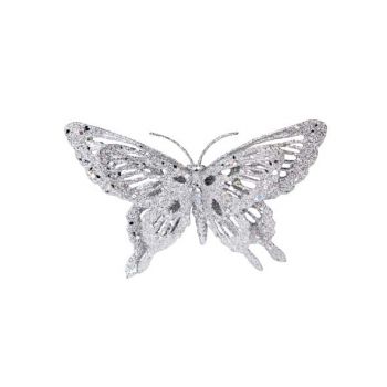 Cosy @ Home Glitzer Schmetterling 15x11cm Silber