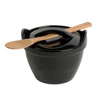 Cosy & Trendy Bowl With Spoon Black 450ml - D13xh10cm