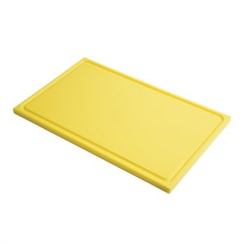 Gastro M GN1/2 HDPE snijplank met sapgeul geel