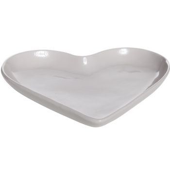 Cosy & trendy greige bowl heart shape 22xh3cm
